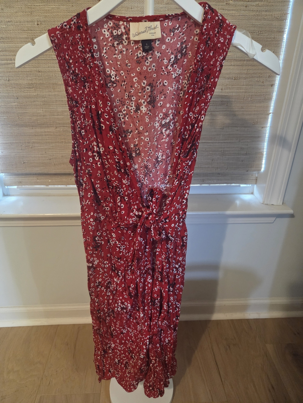 Universal Thread Red Floral Tie-Waist Mini Dress